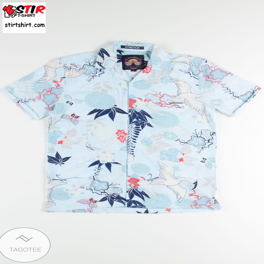 Retro Pastel Cranes Hawaiian Shirt  Shoes To Wear With 