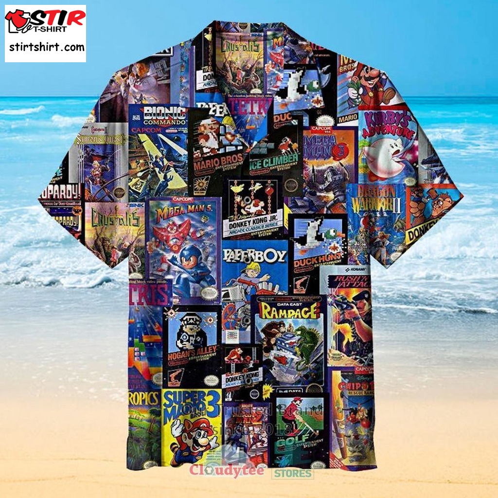 Retro Video Game Cogllage Hawaiian Shirt