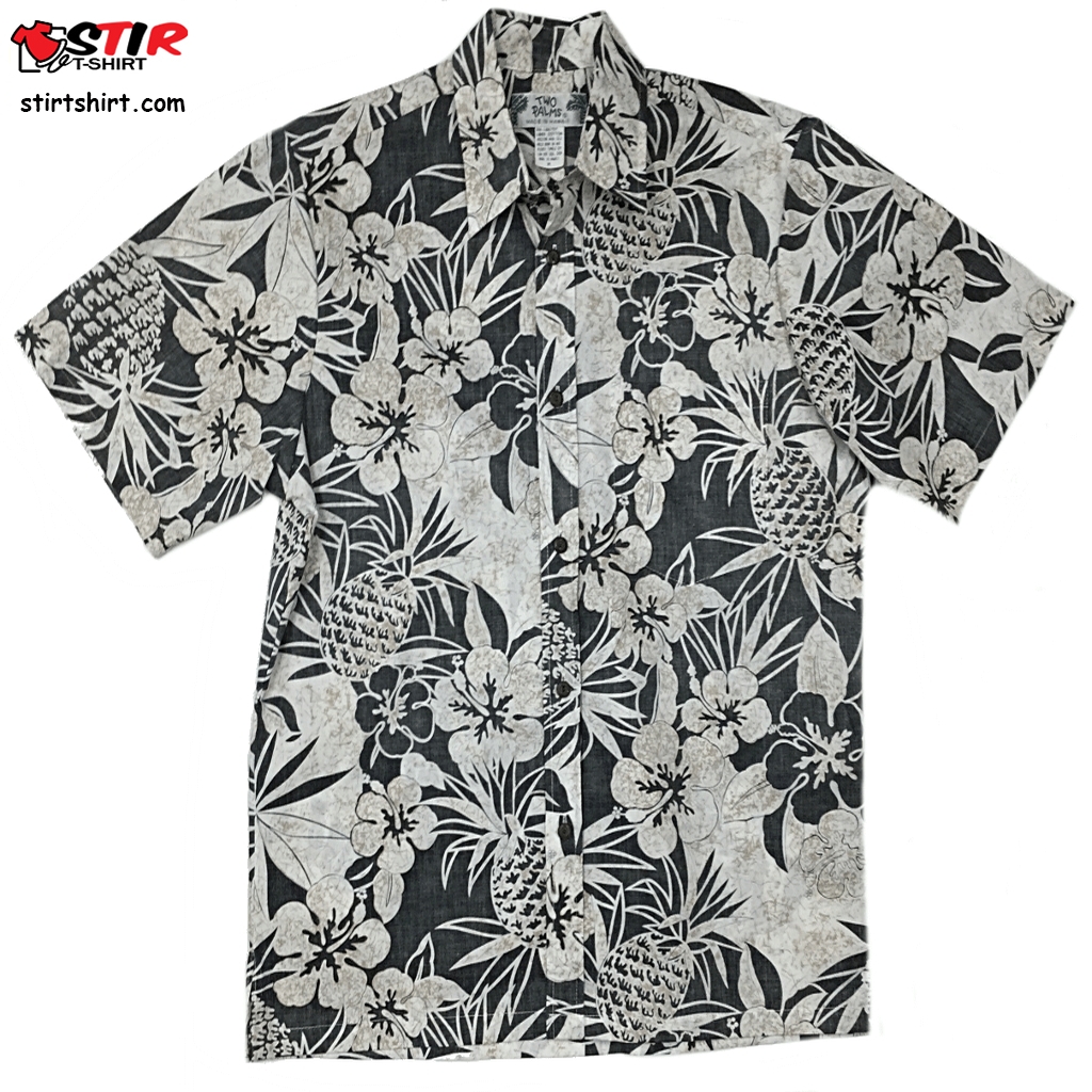 Reverse Pineapple Garden Button Up Hawaiian Shirt  Pineapple Grenade 
