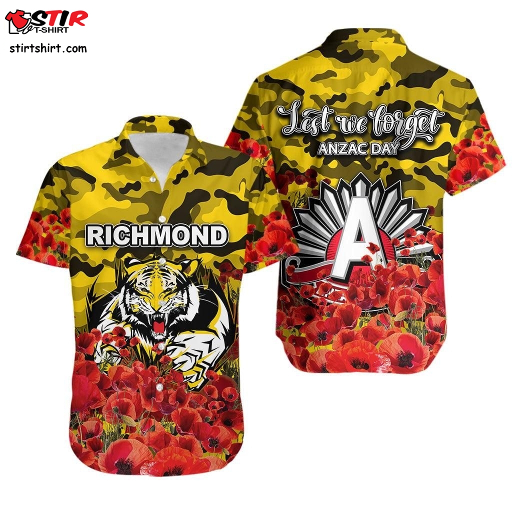 Richmond Hawaiian Shirt Poppy Flowers With Army Patterns Lt6  Nautica 
