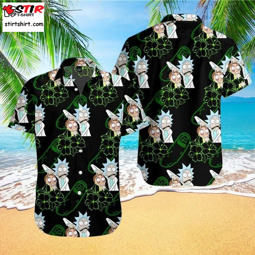 Rick And Morty Hawaiian V Graphic Print Short Sleeve Hawaiian Casual Shirt Size S   5Xl  Rick And Morty 