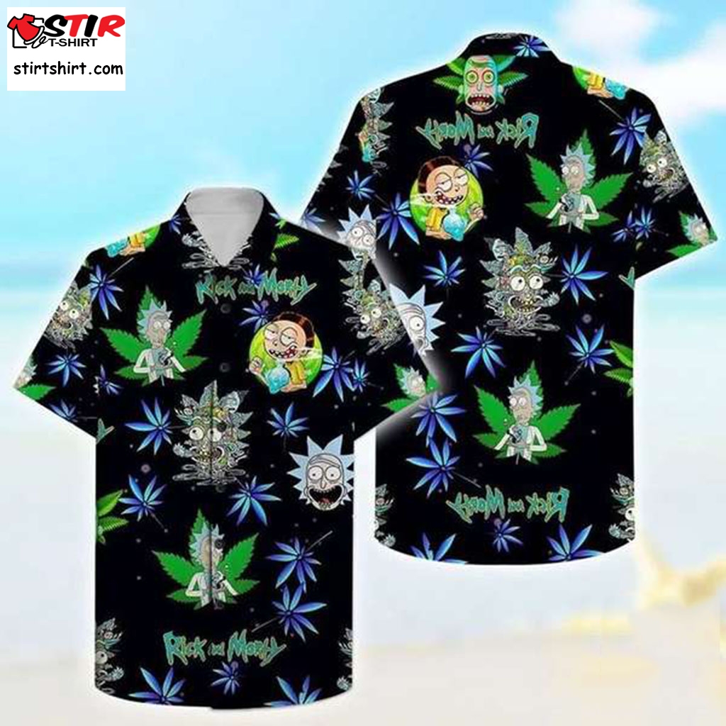 Rick And Morty Weed Hawaiian Shirt  Rick And Morty 