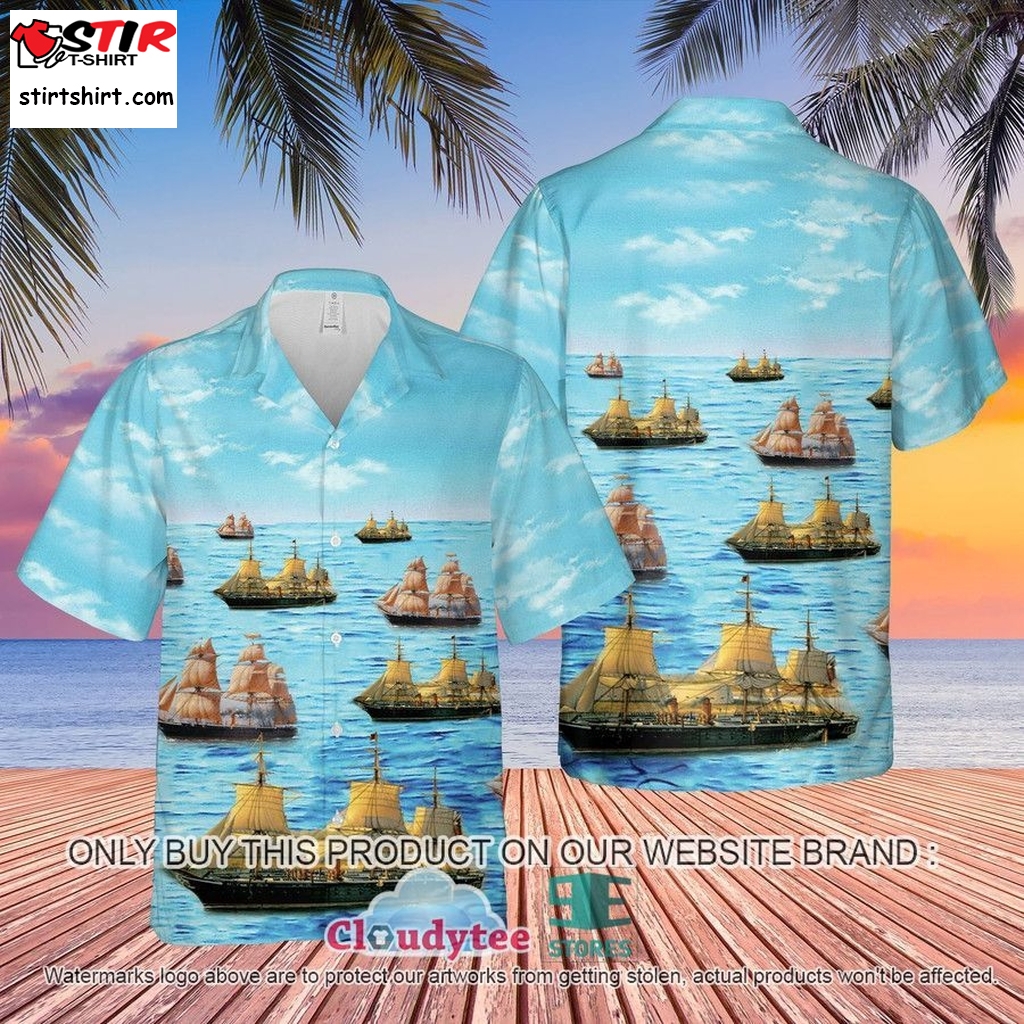 Rn Hms Warrior Armoured Frigate Hawaiian Shirt, Shorts  Under Armour Hawaiian Golf Shirt