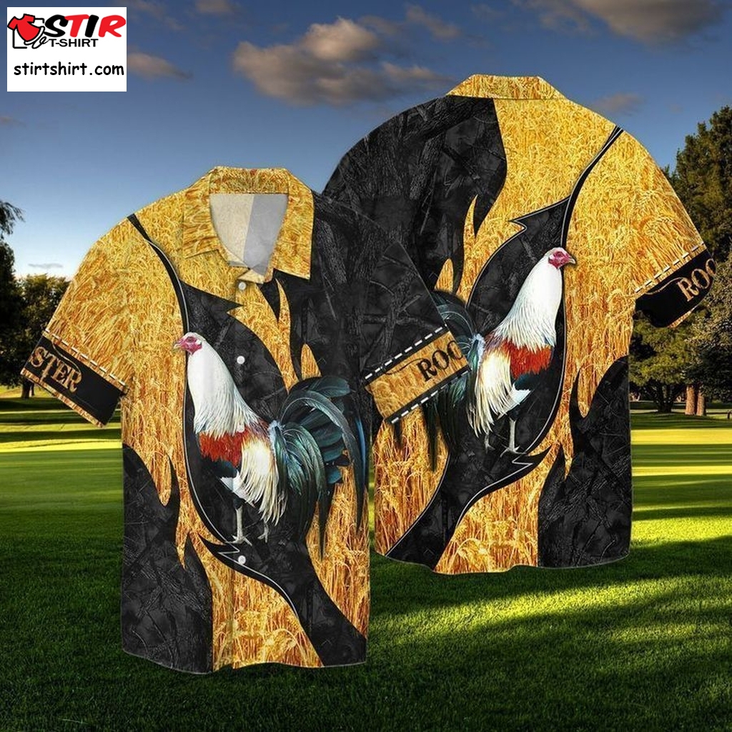Rooster For Men And Women Graphic Print Short Sleeve Hawaiian Casual Shirt Y97  Rooster Top Gun 