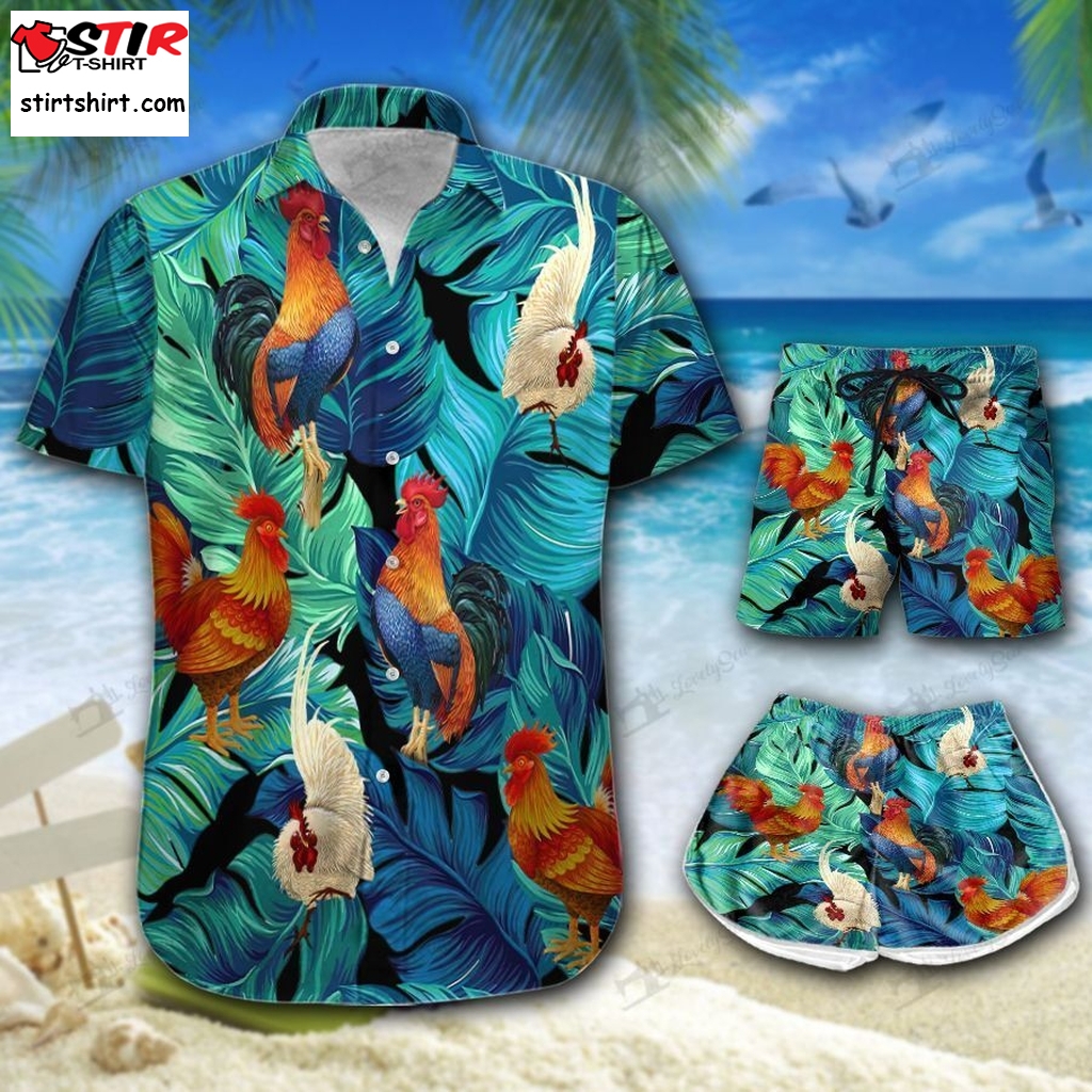 Roosters Hawaii Shirt And Shorts Mht21071105 Mho21071105  Rooster Top Gun 