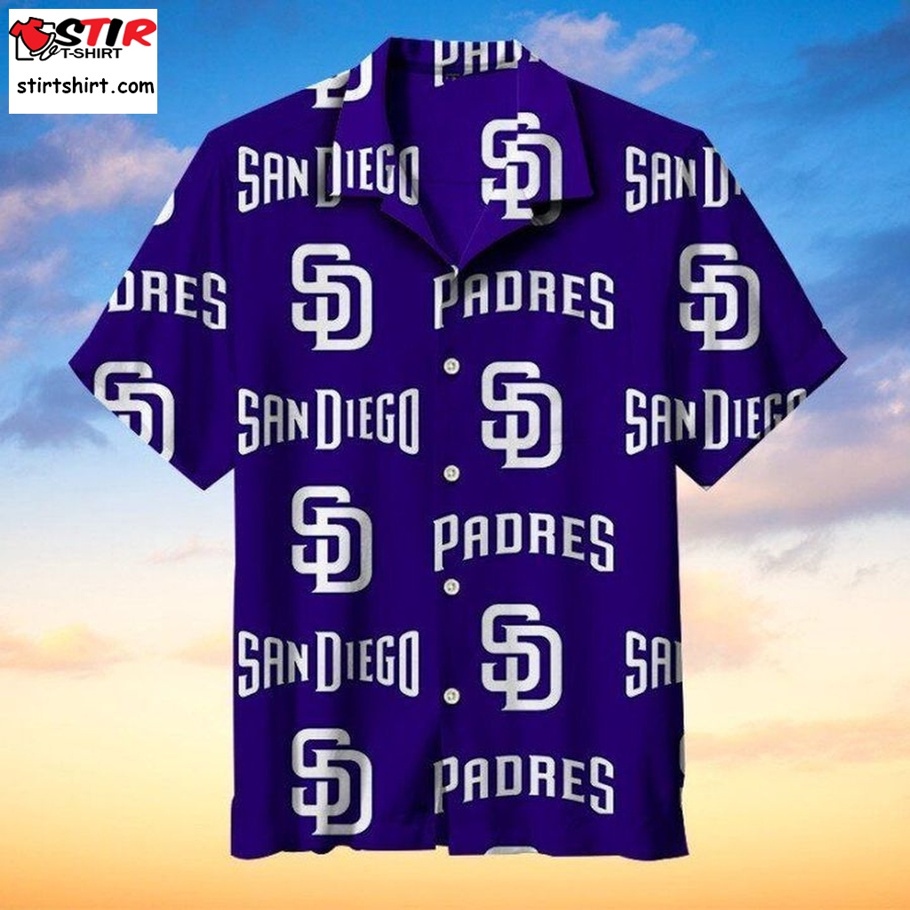 San Diego Padres Mlb Hawaiian Graphic Print Short Sleeve Hawaiian Shirt L98   7593  San Francisco Giants 