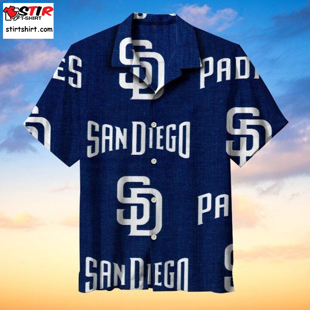 San Diego Padres Mlb Hawaiian Graphic Print Short Sleeve Hawaiian Shirt L98   8051  San Francisco Giants 