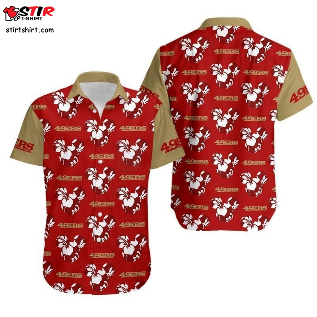 San Francisco 49Ers Mickey Mickey And Flowers Hawaii Shirt And Shorts Summer Collection H97  Short Sleeve 