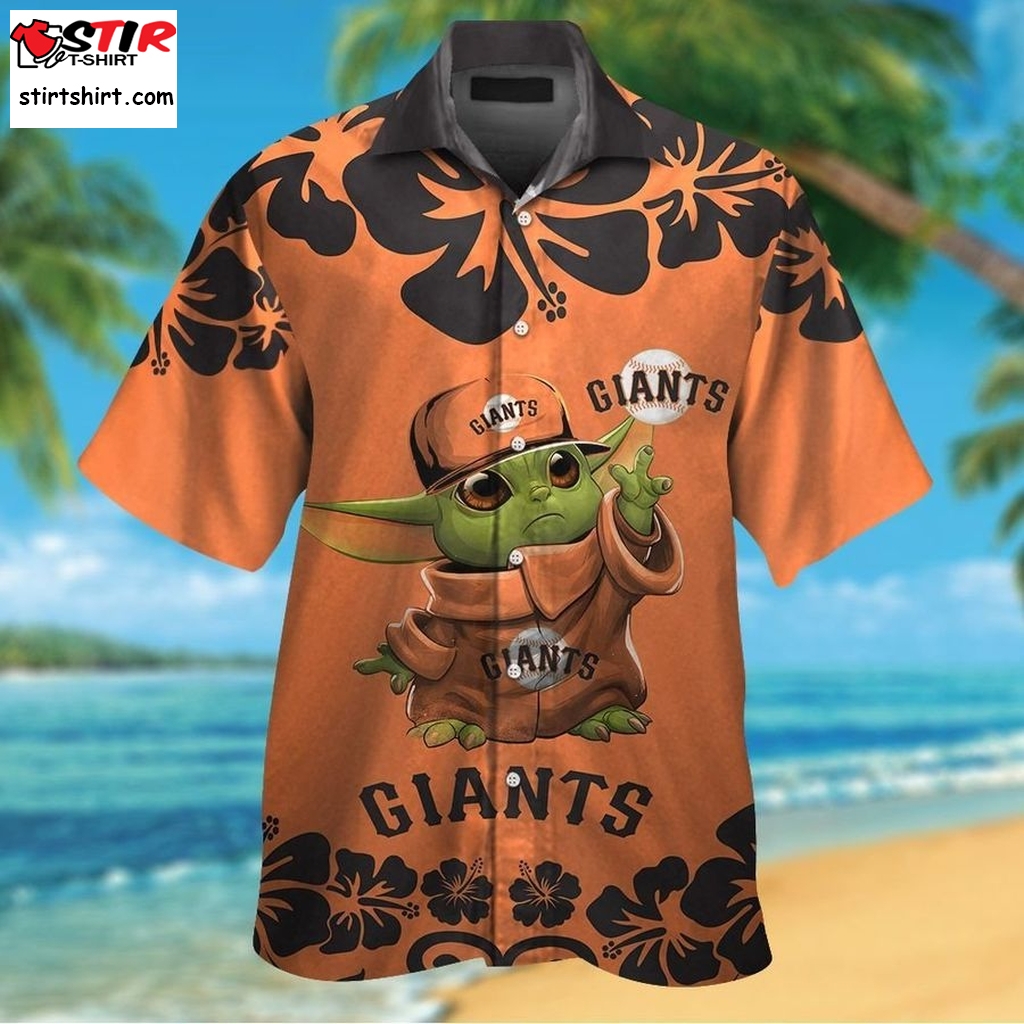 San Francisco Giants Baby Yoda Short Sleeve Button Up Tropical Aloha Hawaiian Shirts For Men Women  Sf Giants 