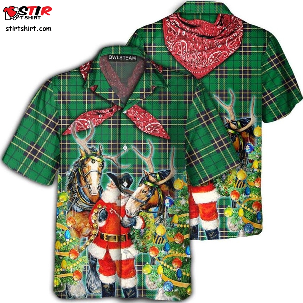 Santa Cowboy Merry Christmas Hawaiian Shirt