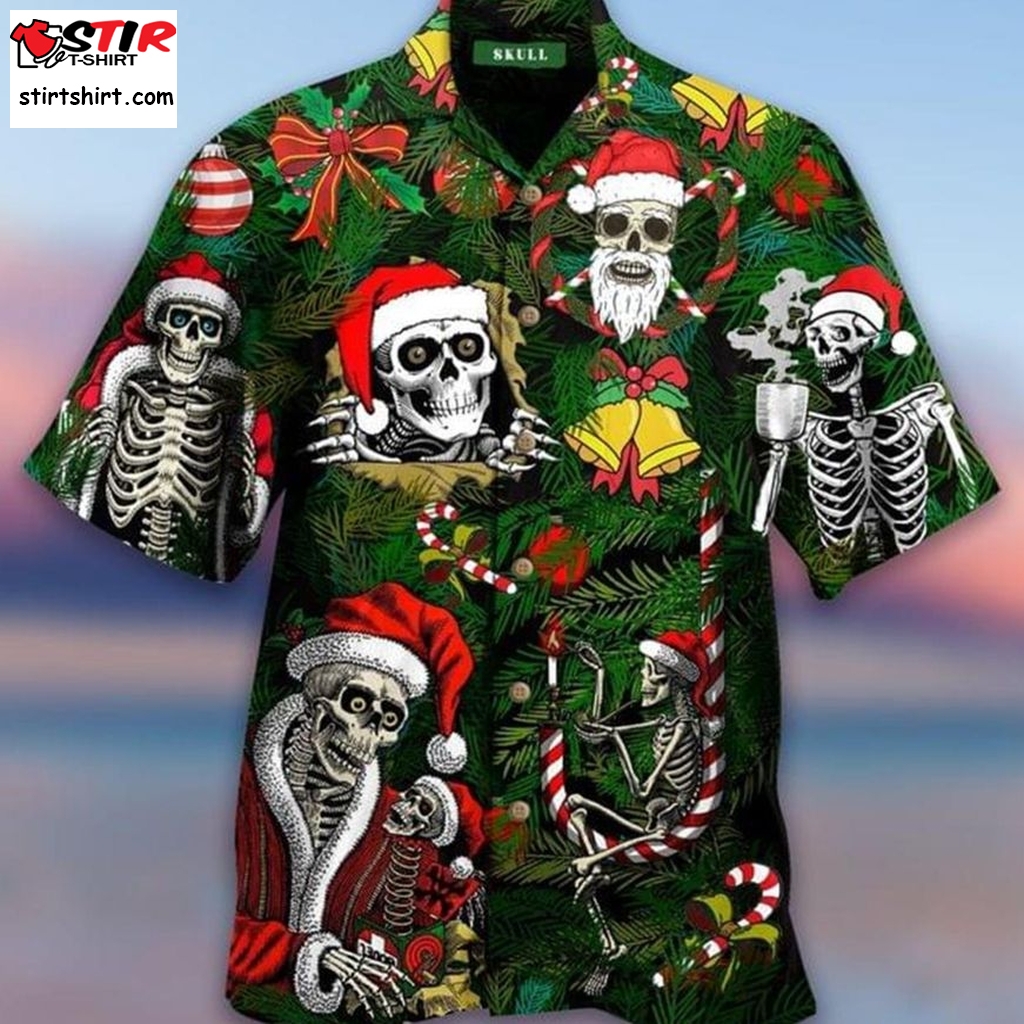 Santa Skull Christmas Hawaiian Shirt  Santa 