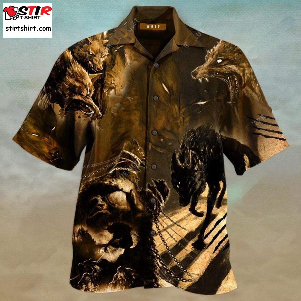 Scary Black Wolf Hawaiian Shirt Aloha Tactical Hawaiian Shirts
