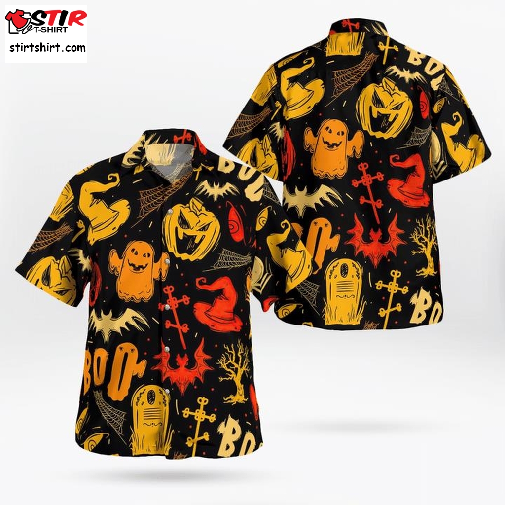 Scary Halloween Night Rising Pumpkin Ghost Spooky 3D Hawaii Shirt, All Over Print, 3D Tshirt, Hoodie, Sweatshirt, Long Sleeve, Aop Shirt, Gift Shirts  Hawaiian Long Sleeve T Shirt