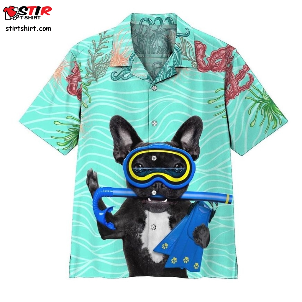 Scuba Diving French Bull Dog Hawaii Shirt  Custom Dog 