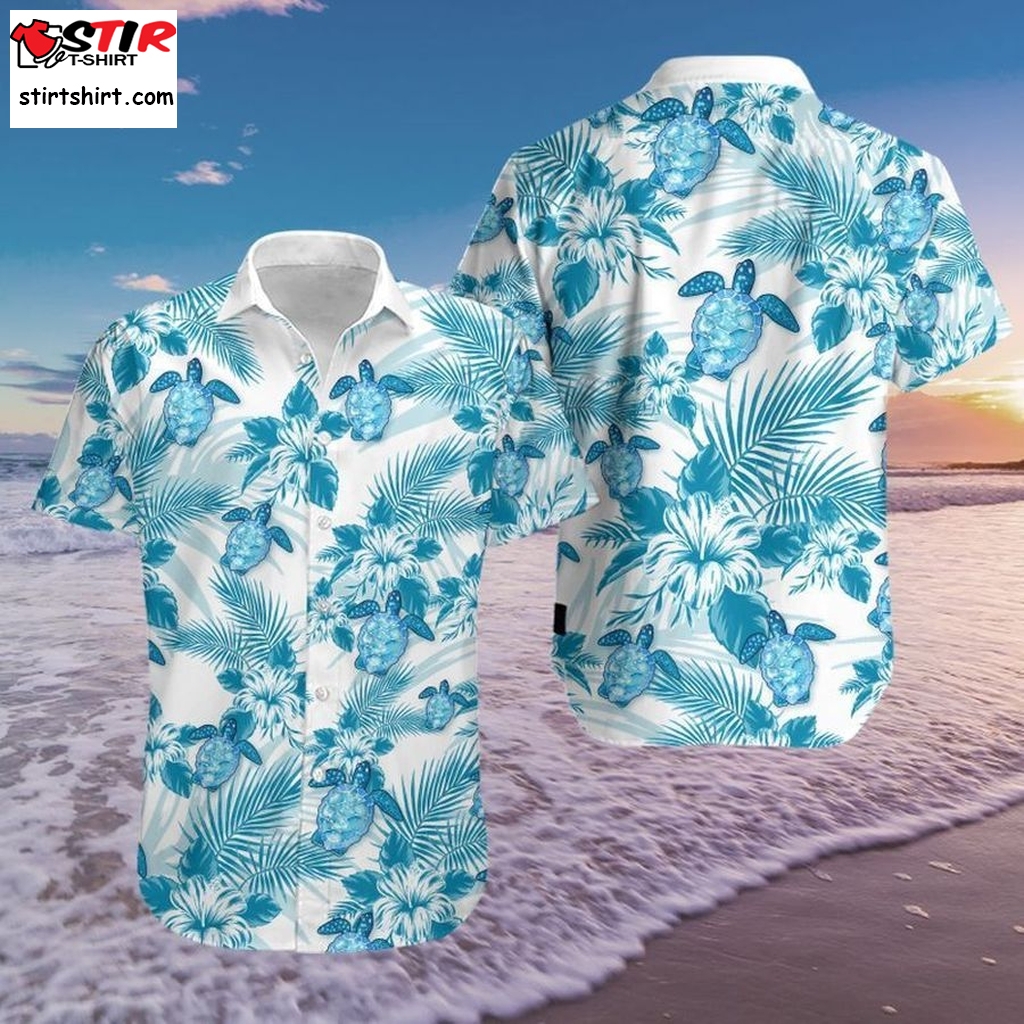 Sea Turtle Floral Casual Button Shirt  Casual  Outfit Men