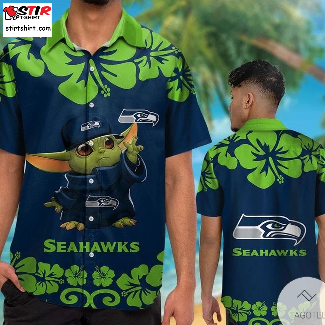 Seattle Seahawks Baby Yoda Hawaiian Shirt  Seattle Seahawks 