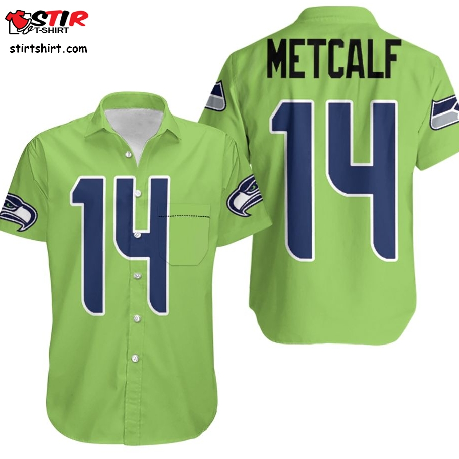 Seattle Seahawks Dk Metcalf Green Color Rush Legend Jersey Inspired Style Hawaiian Shirt  Seattle Seahawks 
