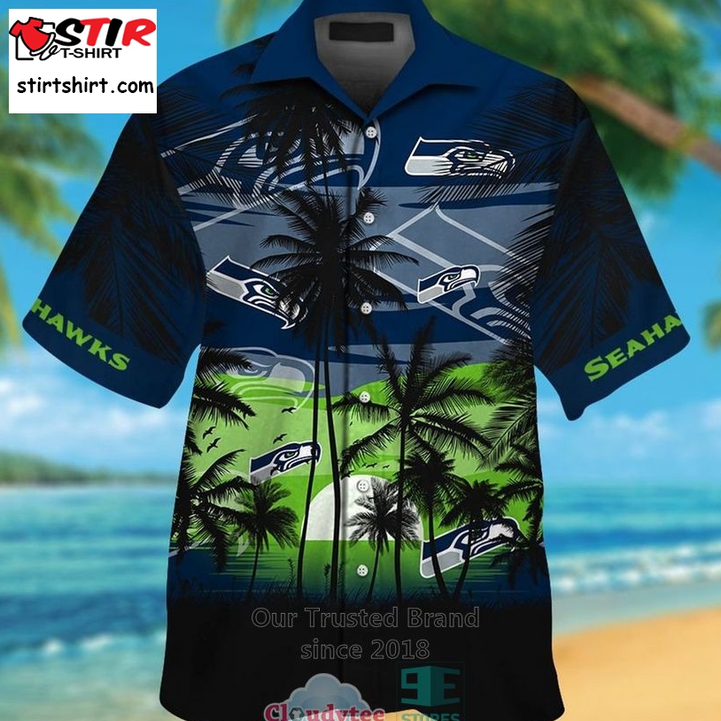Seattle Seahawks Palm Tree Hawaiian Shirt    Seattle Seahawks 