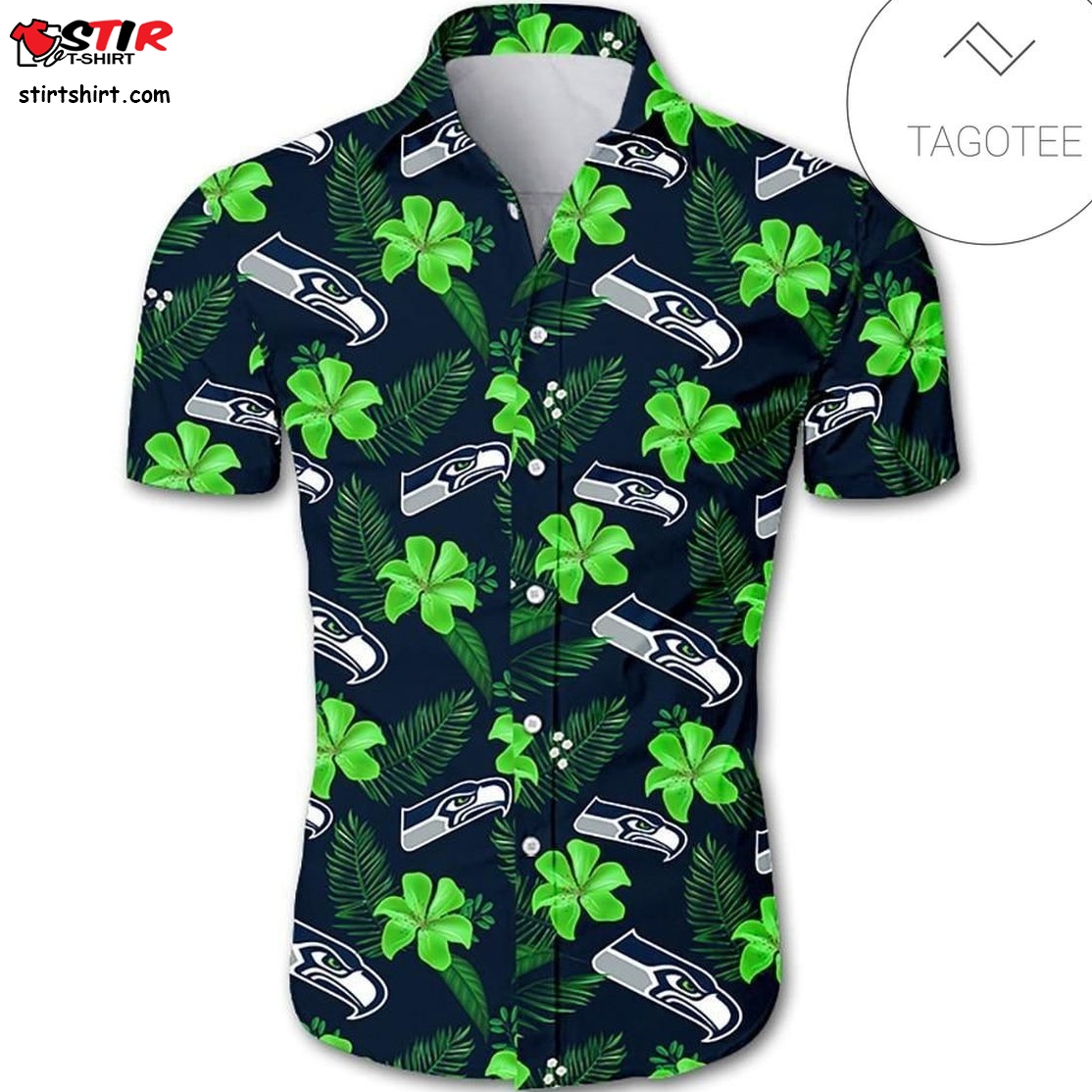 Seattle Seahawks Tropical Flower Authentic Hawaiian Shirt 2023  Seattle Seahawks 