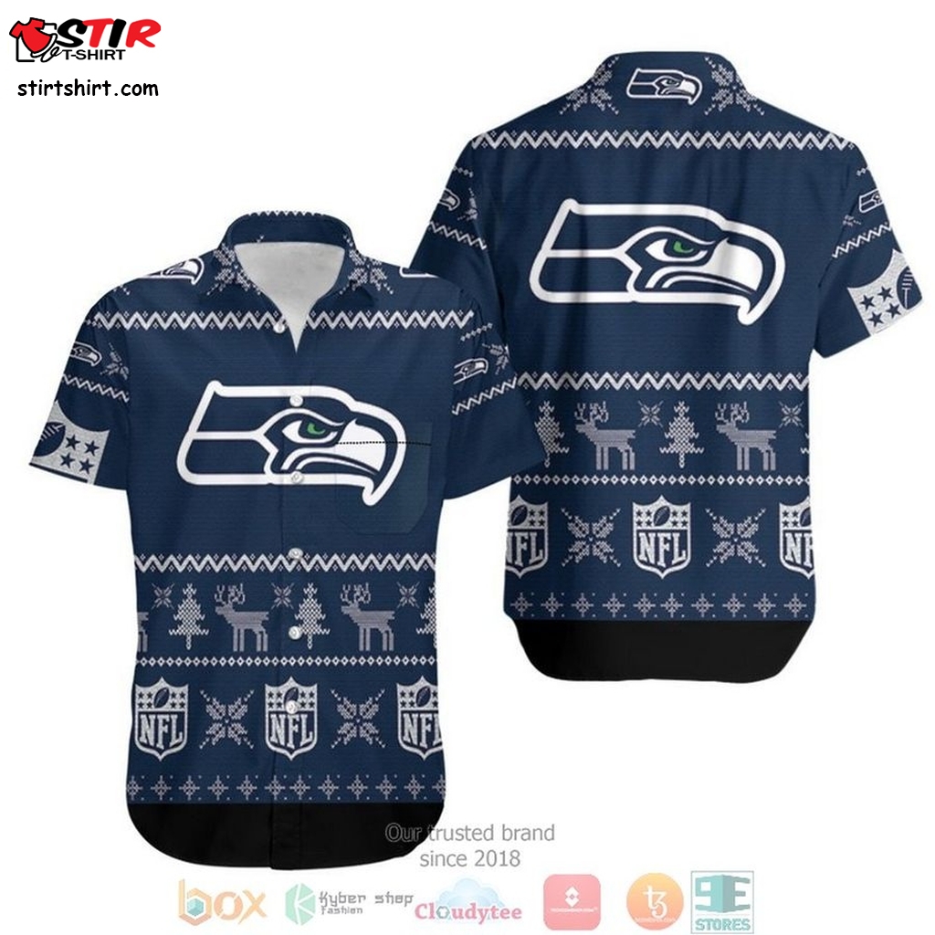 Seattle Seahawks Ugly Christmas Hawaiian Shirt  