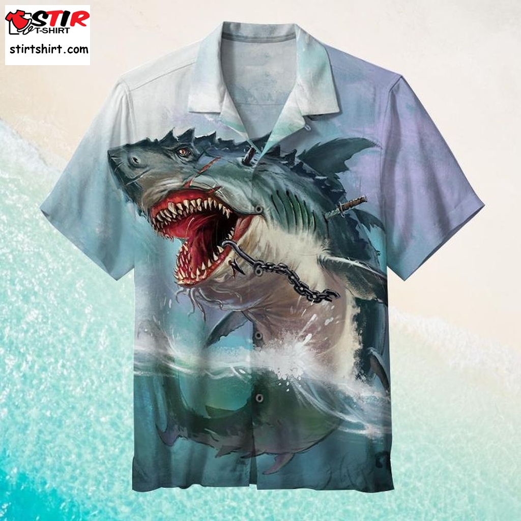 Shark Hawaiian Shirt Aloha Tactical Hawaiian Shirts Funny Shirts, Gift Shirts
