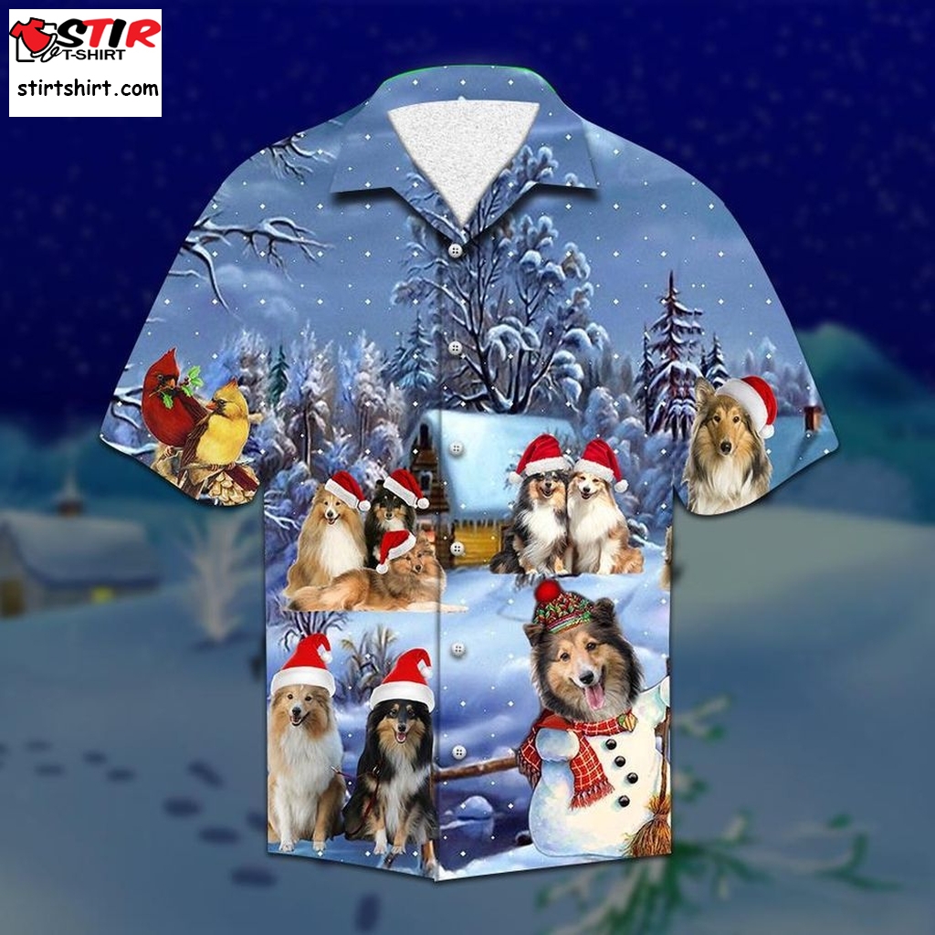 Shelties Christmas Aloha Tactical Hawaiian Shirts Personalized Shirt, Funny Shirts