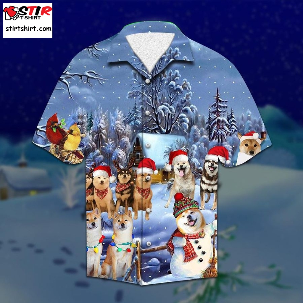 Shiba Christmas Aloha Tactical Hawaiian Shirts Personalized Shirt, Funny Shirts, Gift Shirts