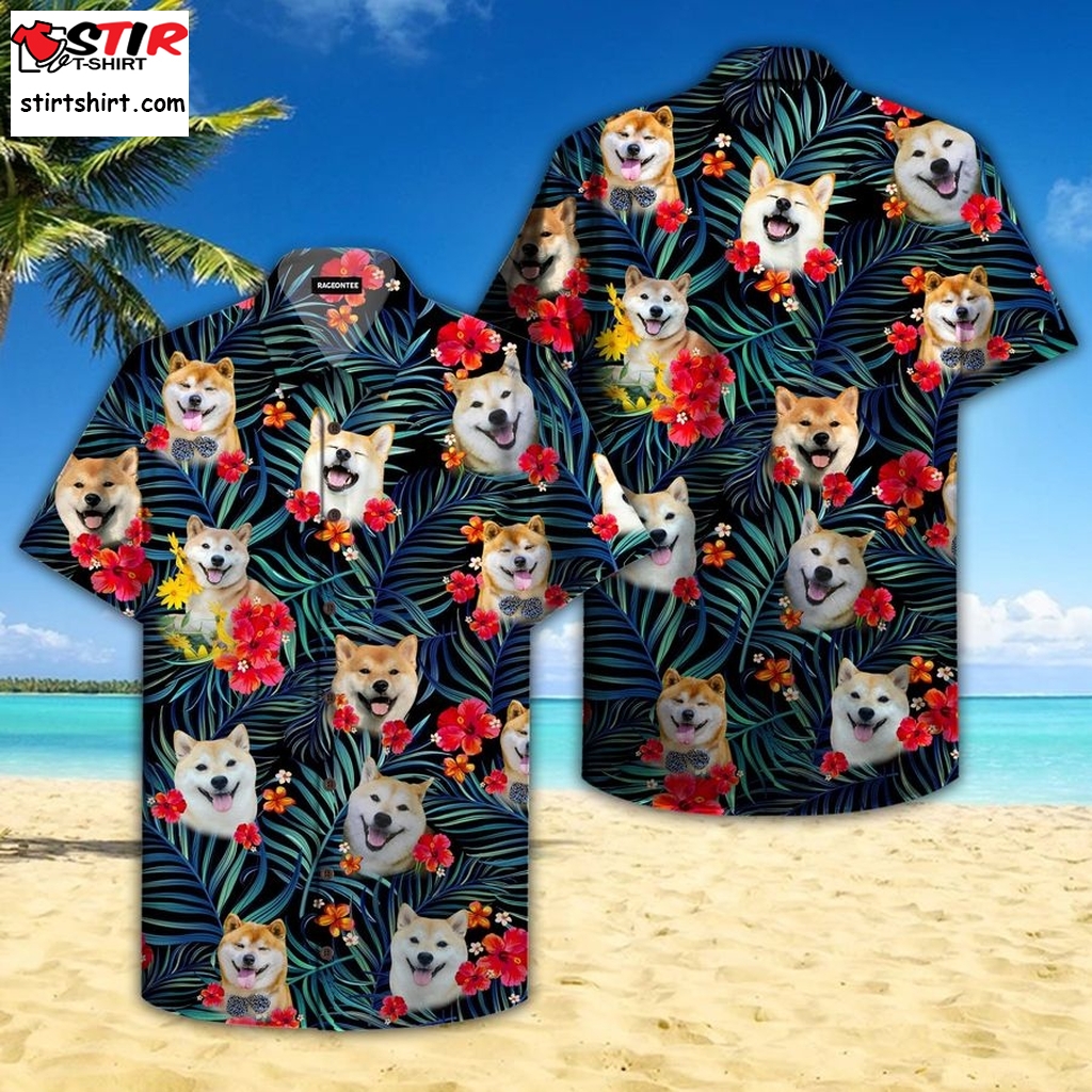 Shiba Inu Funny Aloha Tactical Hawaiian Shirts Personalized Shirt, Funny Shirts, Gift Shirts