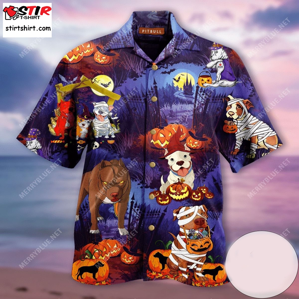 Shop Halloween Pit Bulls Funny Unisex Authentic Hawaiian Shirt 2023  Tactical 