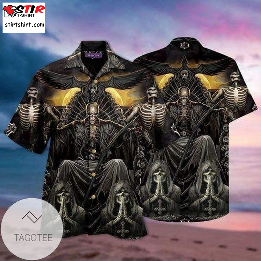 Shop Hawaiian Aloha Shirts Grim Reaper Dark Skull