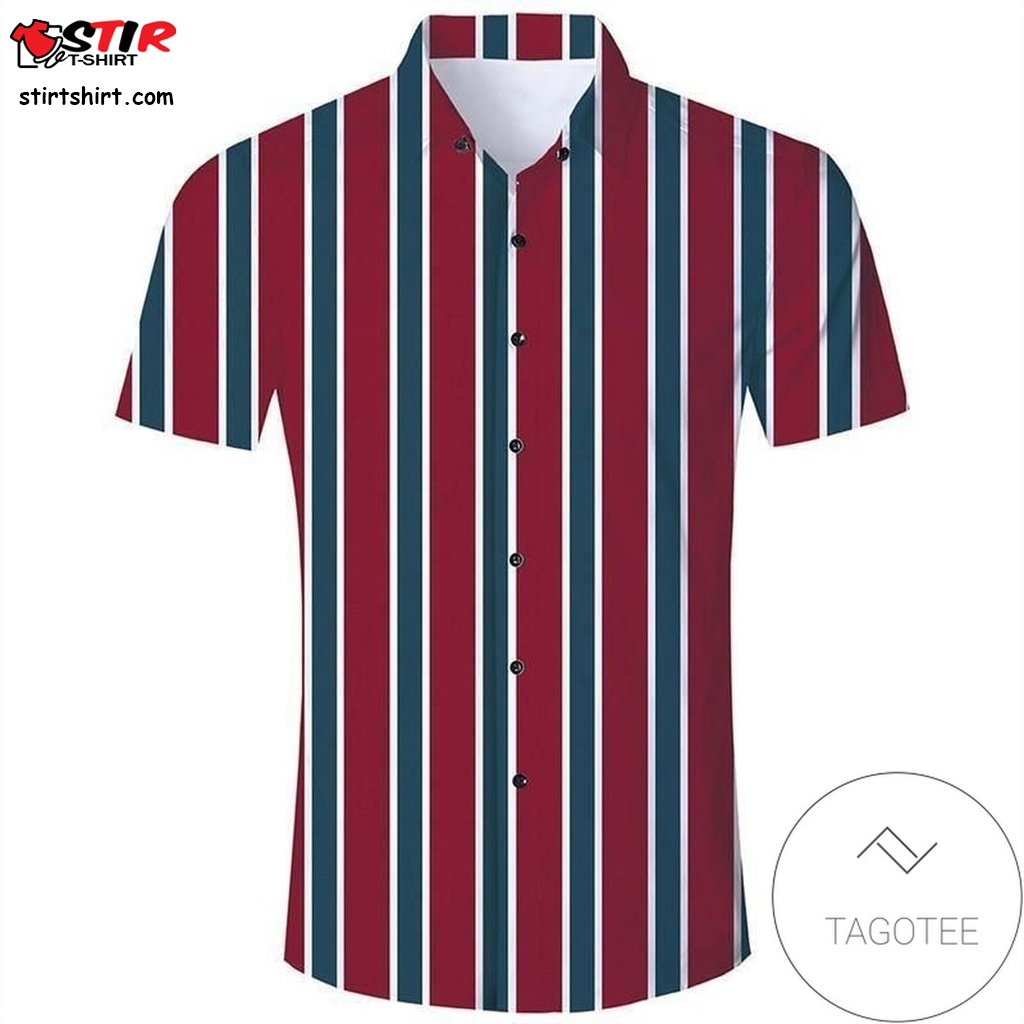 Shop Mens Hawaiian Short Sleeve Shirts Red Stripes  Mens s