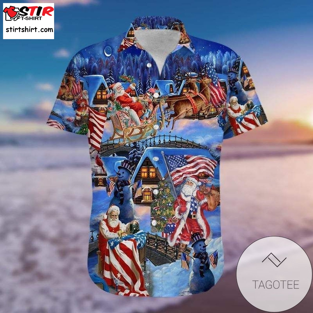 Shop Patriotic Santa Claus Authentic Hawaiian Shirt 2023S 031220H  Mens Patriotic 