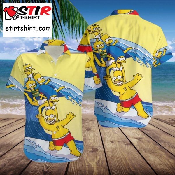 Simpson Family Going To The Beach Hawaiian Shirt  Simpsons 
