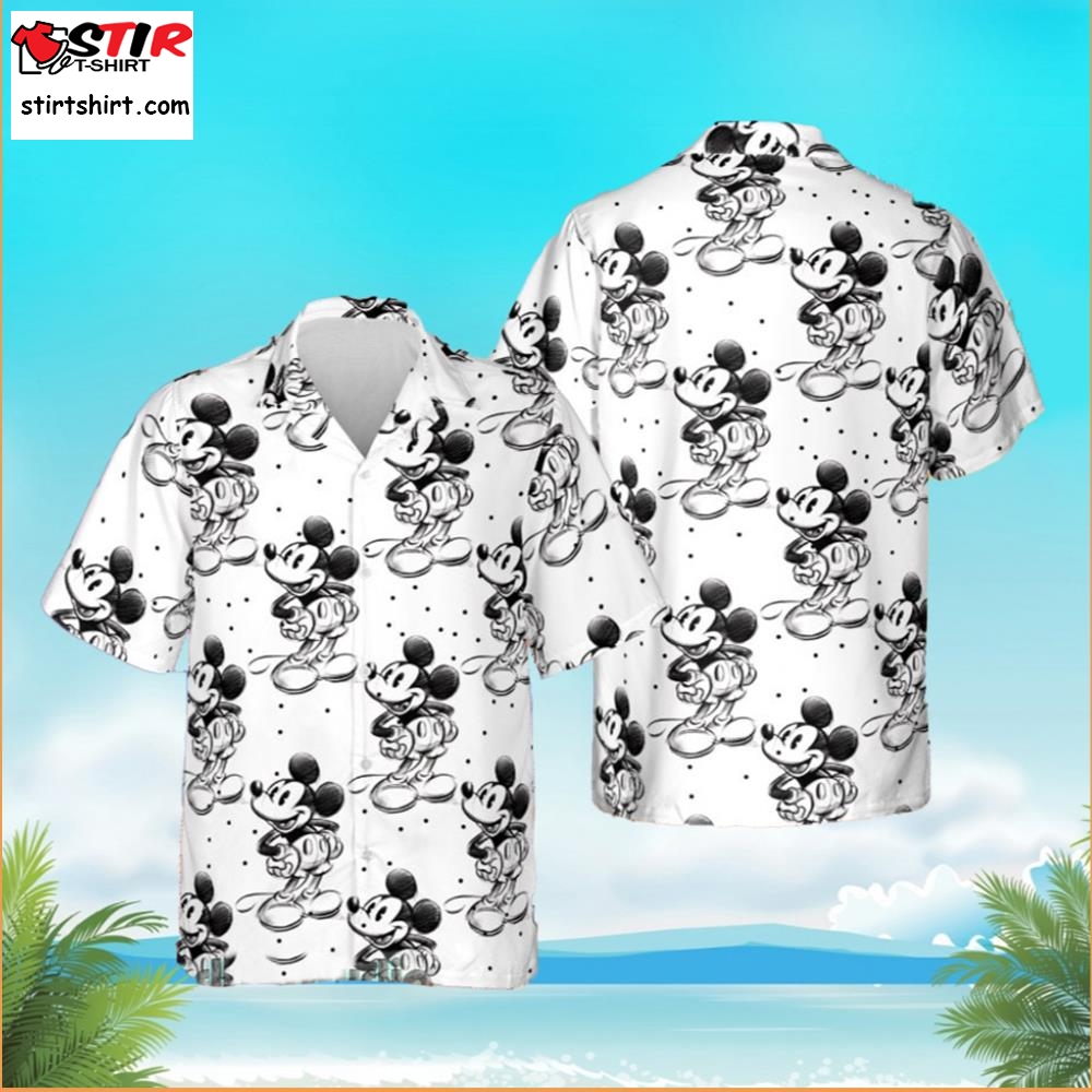 Sketch Of Mickey Mouse Hawaiian Shirt