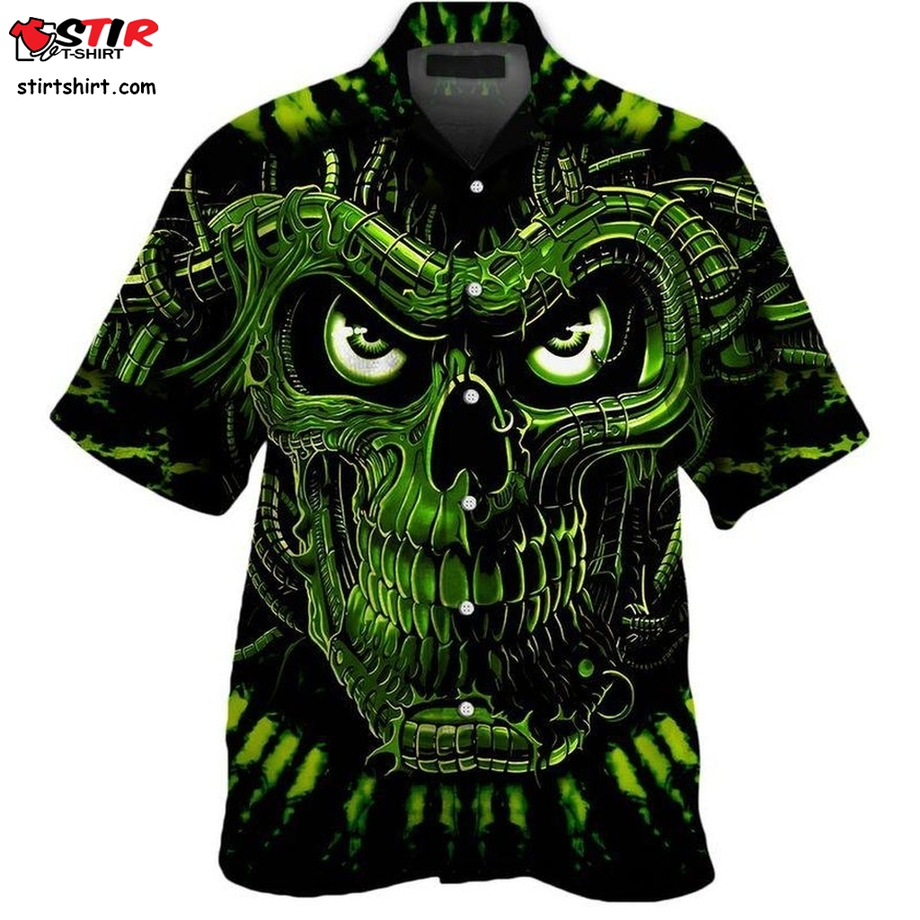 Skull Green Hawaiian Shirt Pre11151, Hawaiian Shirt,  Personalized Shirt, Tactical Hawaiian Shirts, Gift Shirts  Tactical s
