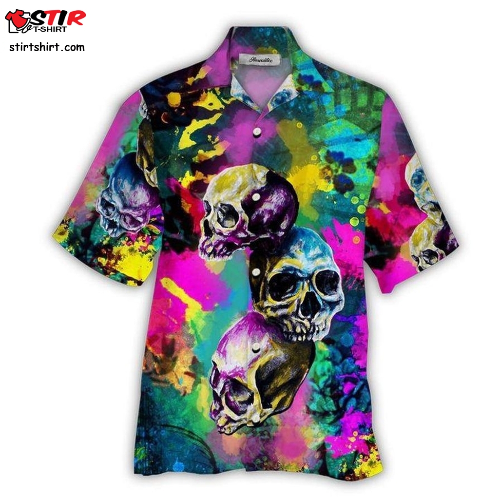 Skull Hawaiian Shirt Pre10334, Hawaiian Shirt, Beach Shorts, Tactical Hawaiian Shirts  Tactical s