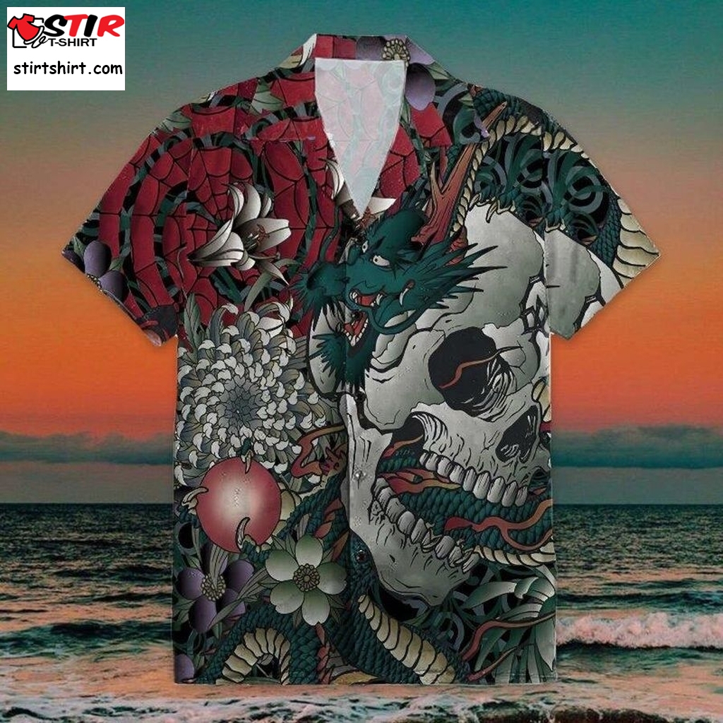 Skull Hawaiian Shirt Pre10757, Hawaiian Shirt, Beach Shorts, Tactical Hawaiian Shirts  Tactical s