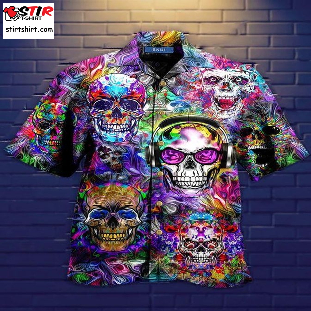 Skull Hawaiian Shirt Pre11602, Hawaiian Shirt, Beach Shorts, Tactical Hawaiian Shirts, Gift Shirts  Mens s