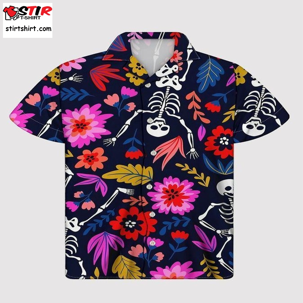 Skull Hawaiian Shirt Pre12325, Hawaiian Shirt, Beach Shorts, Tactical Hawaiian Shirts, Gift Shirts  Mens s