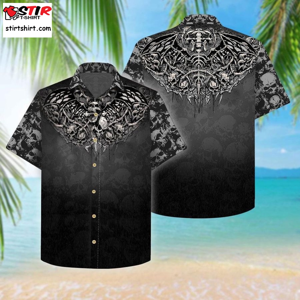 Skull Hawaiian Shirt Pre12358, Hawaiian Shirt, Beach Shorts, Tactical Hawaiian Shirts, Gift Shirts  Mens s