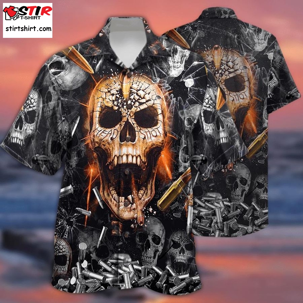 Skull Headshot Bullets Hawaiian Shirt Pre12394, Hawaiian Shirt, Tactical Hawaiian Shirt, Funny Shirts  Tactical s