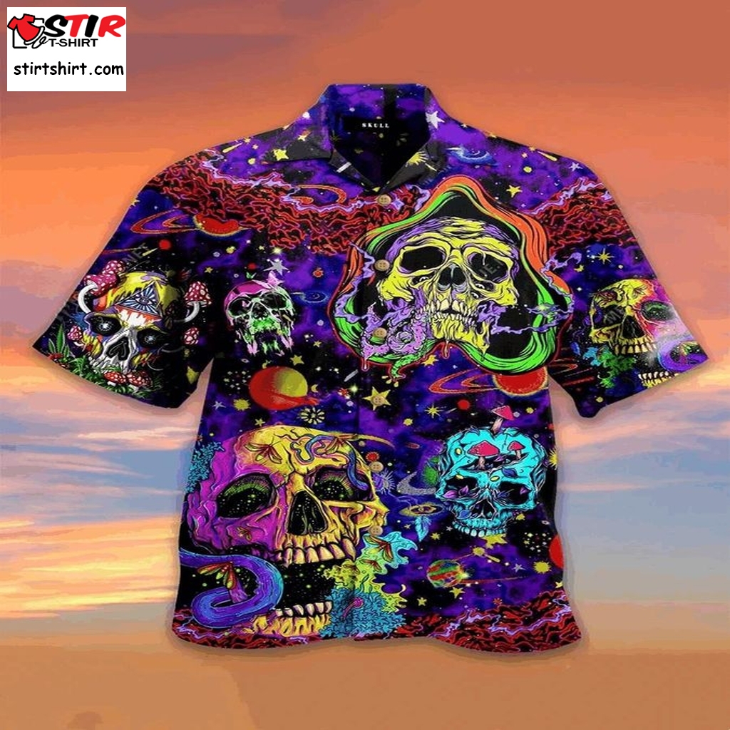 Skull Hippie Hawaiian Shirt Pre12400, Hawaiian Shirt, Tactical Hawaiian Shirt, Funny Shirts, Gift Shirts  Tactical s