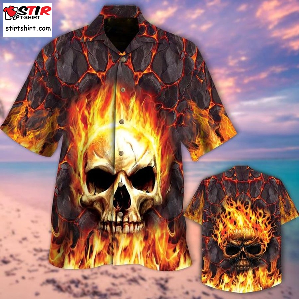 Skull Lava Hawaiian Shirt  Skull 