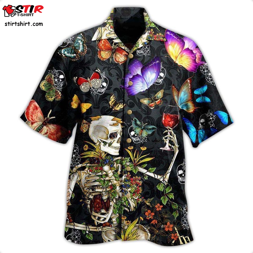 Skull Love Butterfly Overnight Edition Best Fathers Day Gifts Hawaiian Shirt Men  Transformers 