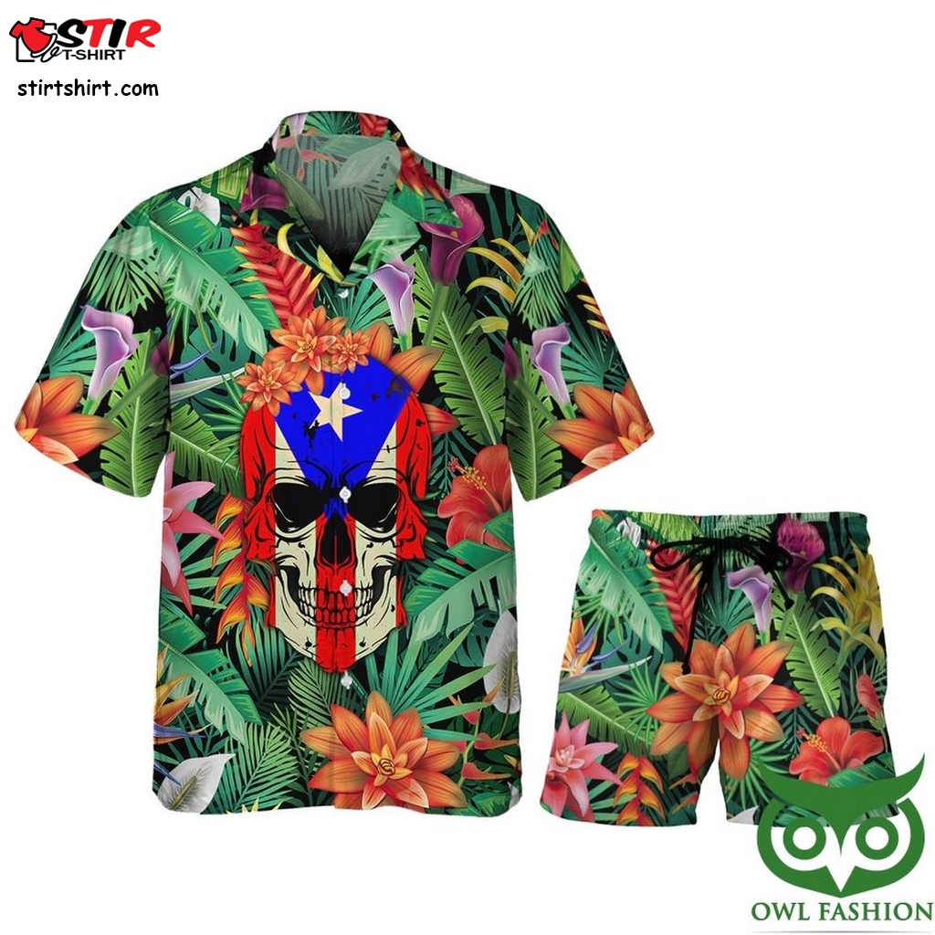 Skull Puerto Rico Hawaiian Shirt Summer Shirt  Transformers 