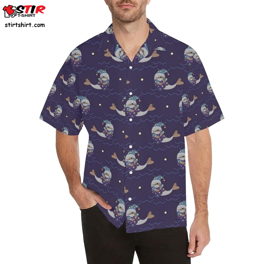 Sleeping Sea Lion Pattern Men All Over Print Hawaiian Shirt  Lululemon 