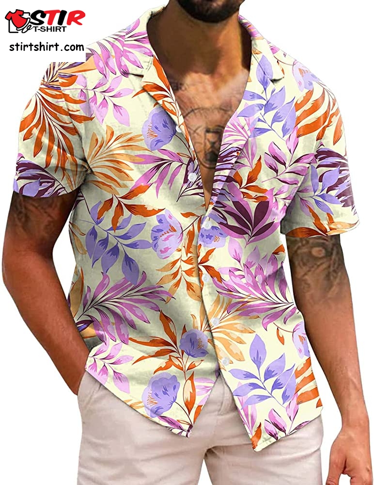 Slim Fit Short Sleeve Shirt Ugly Hawaiian Shirts Button Up Shirts For Men Summer Beach Shirts Summer Shirt  Slim 