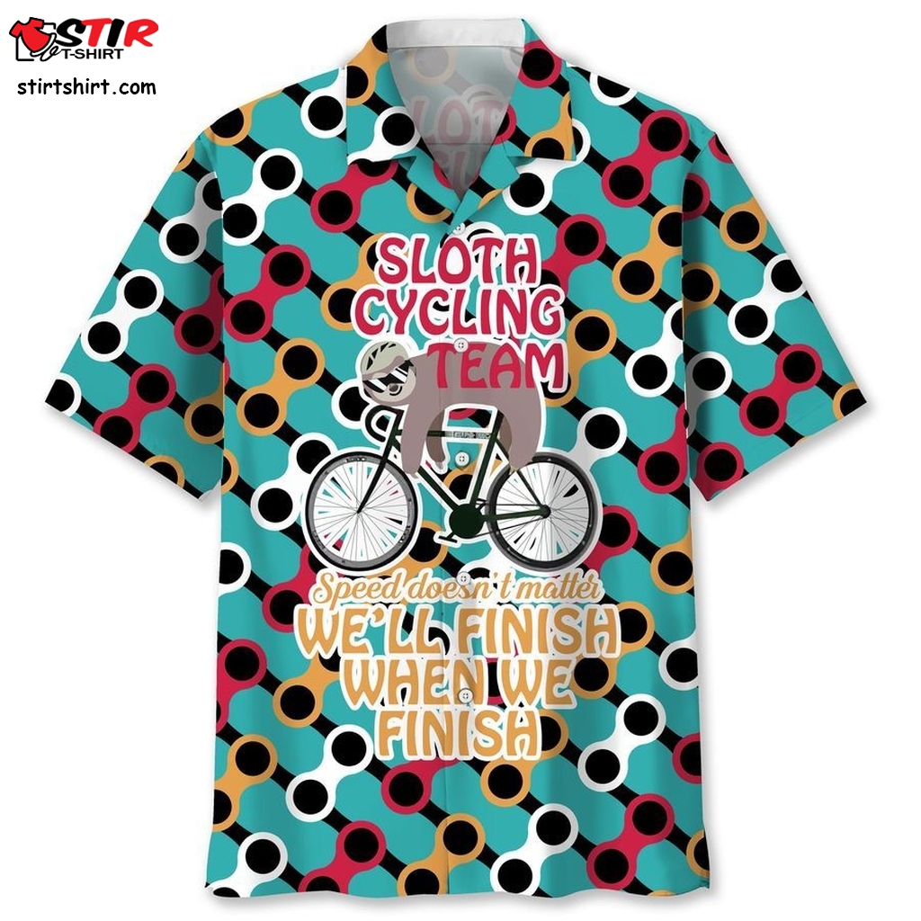 Sloth Cycling Team Hawaiian Shirt  Ugliest 