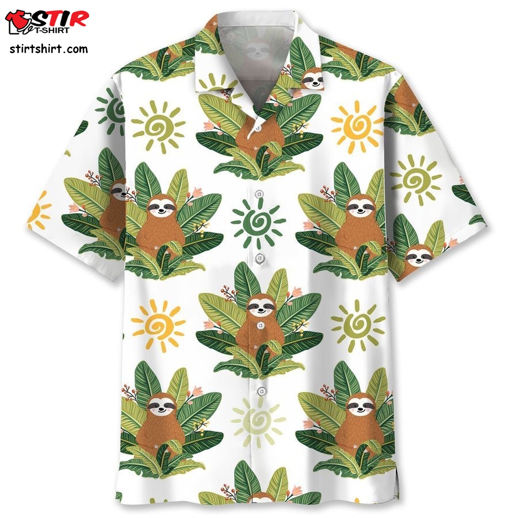 Sloth Sunshine Tropical Hawaiian Shirt  Ugliest 