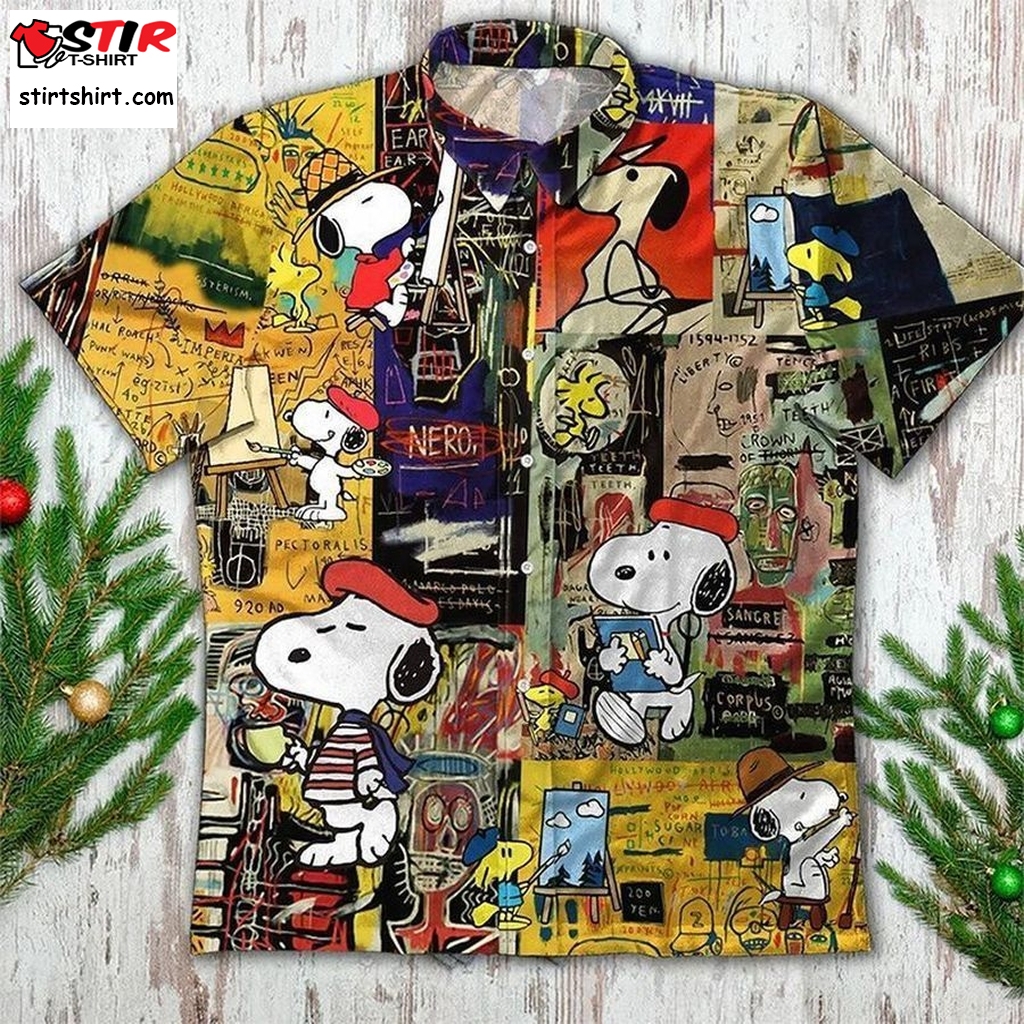Snoopy And Woodstock Cartoon Peaunts For Men And Women Graphic Print Short Sleeve Hawaiian Casual Shirt Y97